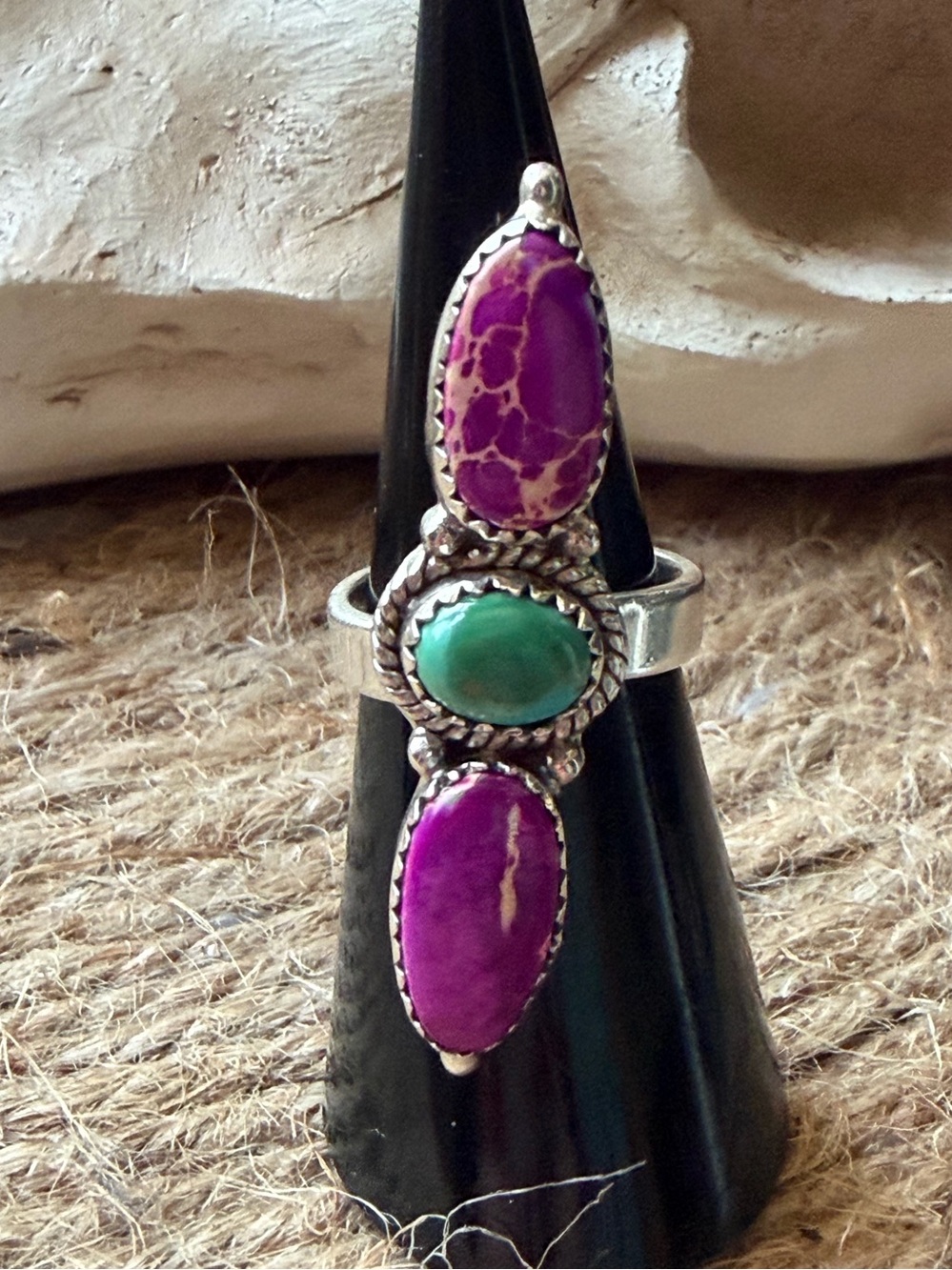 Purple Sea Sediment Jasper Sterling Silver Adjustable